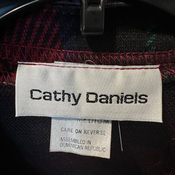 VTG Cathy Daniels Skirt Set Womens Medium Plaid Blazer Red Black Tartan Y2K - Picture 4 of 11